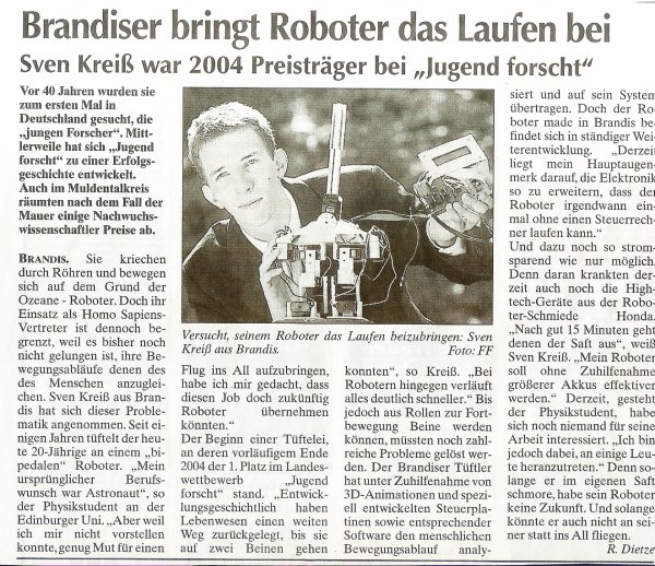 featured image for My robot Number4 in the Leipziger Volkszeitung